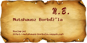 Mutshausz Borbála névjegykártya